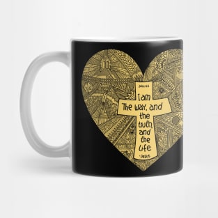 A heart with a cross inside. Jesus is the way and the truth and the life. Mug